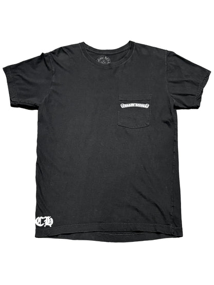 Chrome Hearts Big Cross Plus Scroll LogoBack Scroll Logo Pocket Tee Black M C117579267-Used