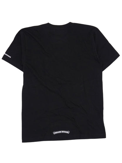 Chrome Hearts White Neck Script Logo Tee Black