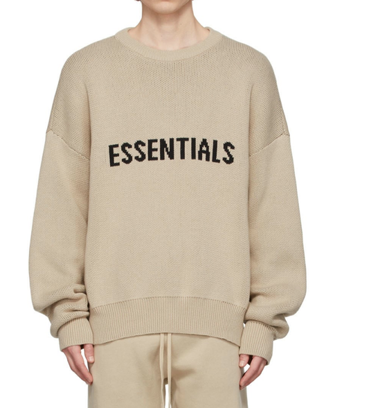 Essentials Knit Pullover Sweater Linen /Beige