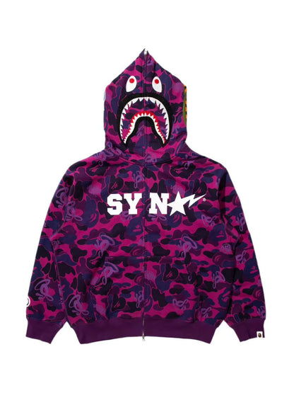 Bape x Spotify x SYNA By Central Cee Shark Full Zip Hoodie Purple