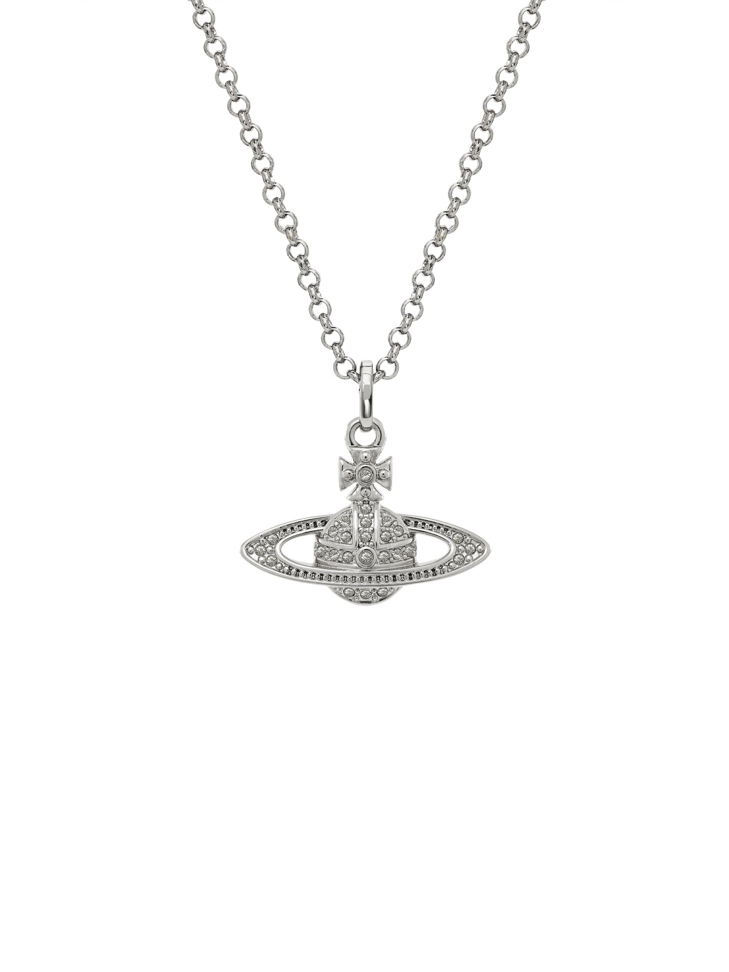 Vivienne Westwood Mini Bas Relief Pendant Necklace Platinum