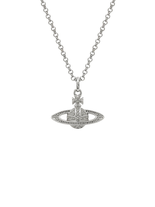 Vivienne Westwood Mini Bas Relief Pendant Necklace Platinum