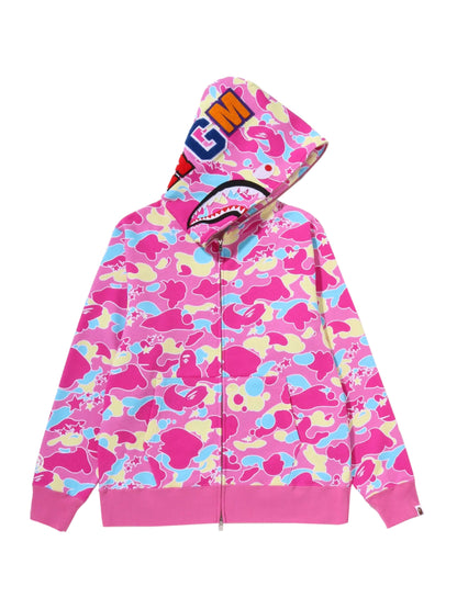 Bape Sta Camo Shark Full Zip Hoodie Pink
