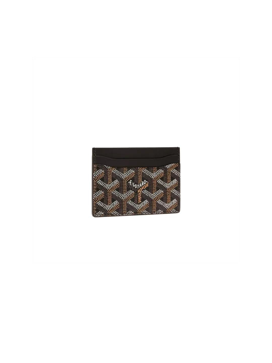 Goyard Goyardine Coated Canvas And Leather Saint Sulpice Card Holder Black