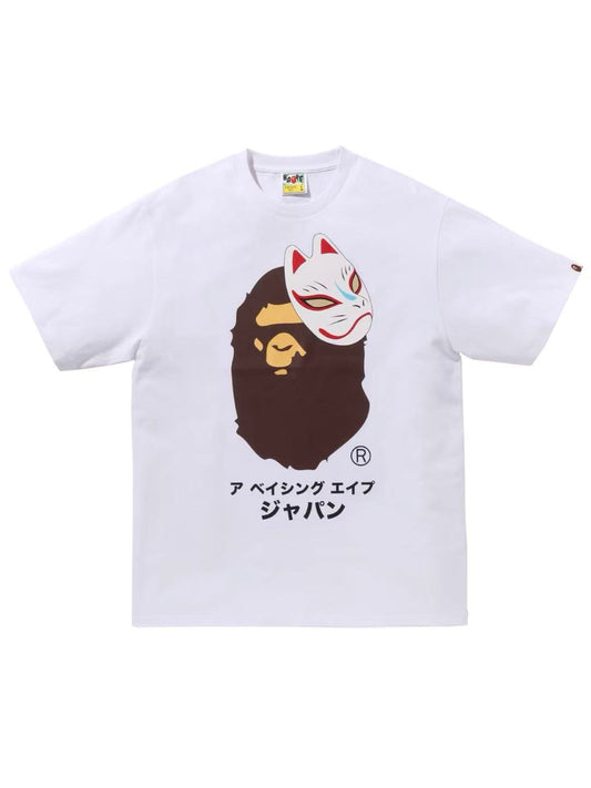 Bape Japanese Fox Mask Tee White