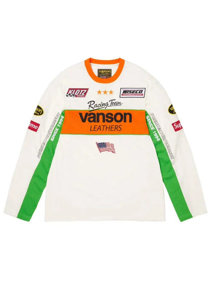 Supreme Vanson Leathers LS Top White