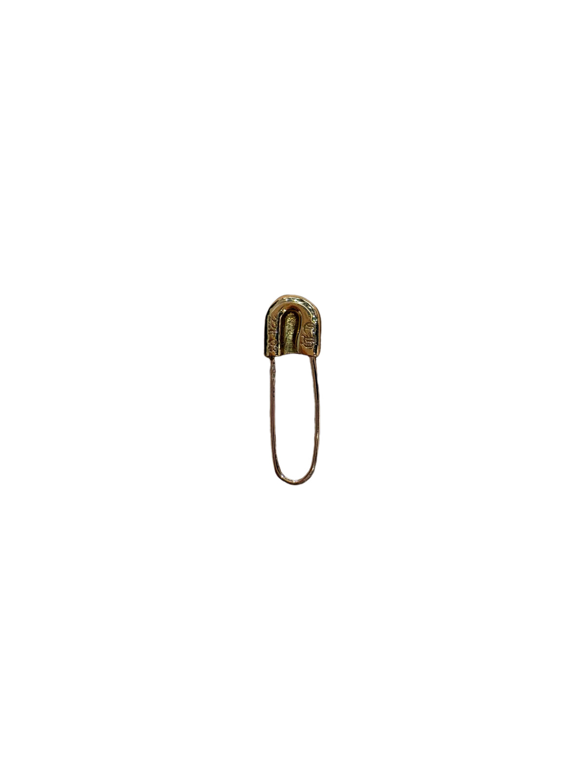 Chrome Hearts Safety Pin Clip with Emerald Earring 22k Gold C10115400-Used