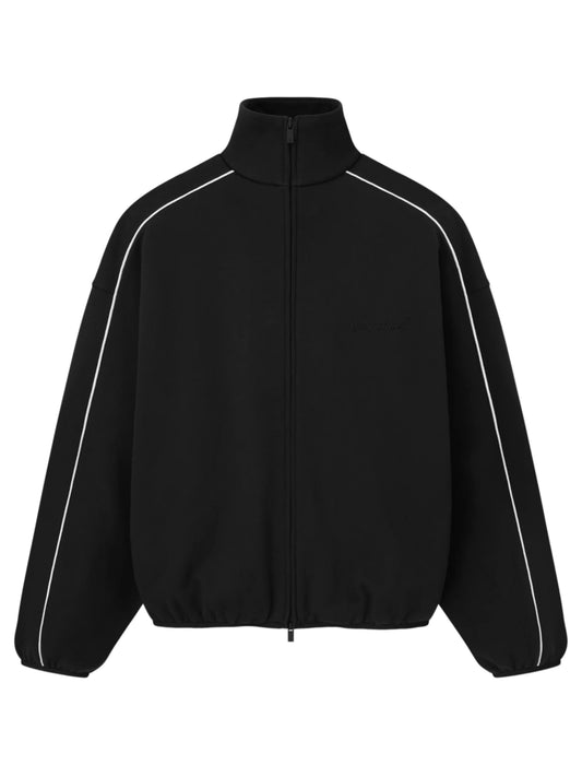 Essentials 25FW Modern Fit Track Jacket With Piping Jet Black