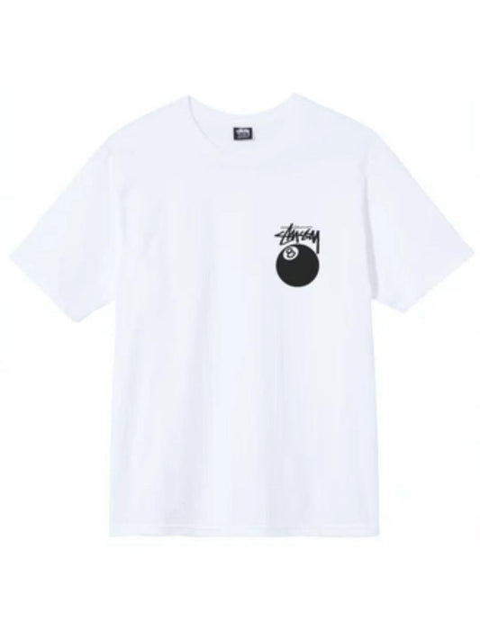 Stussy 8 Ball Pig Dyed Tee White