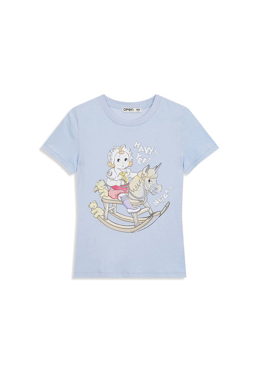 OPEN Yy Rocking Baby Tee Blue
