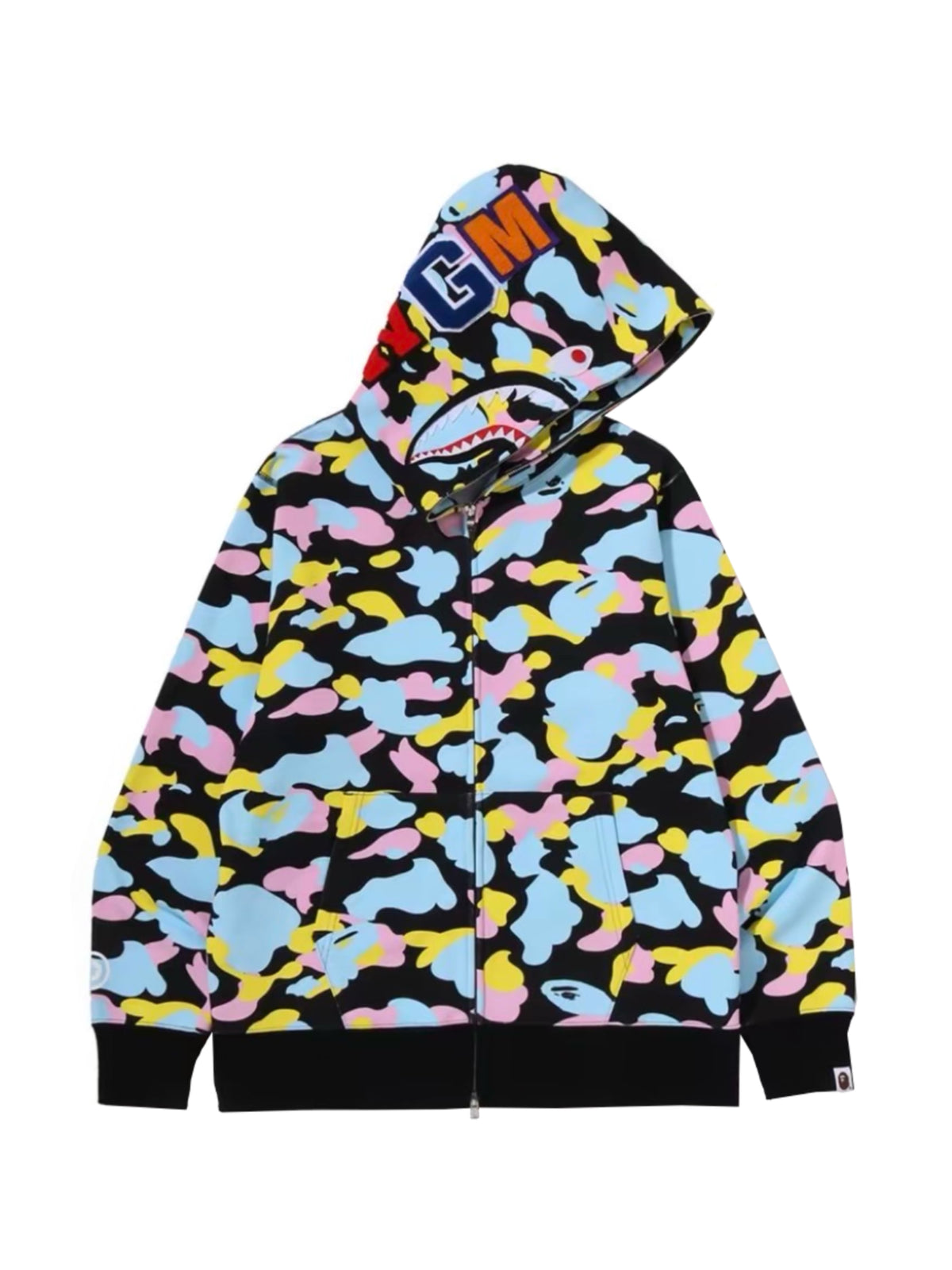 Bape New Multi Camo Baby Milo Regular Fit Full Zip Hoodie Black