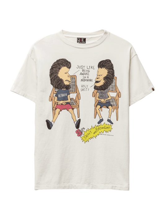 BAPE x Saint Mxxxxxx Heaven and Hell Tee Vintage White