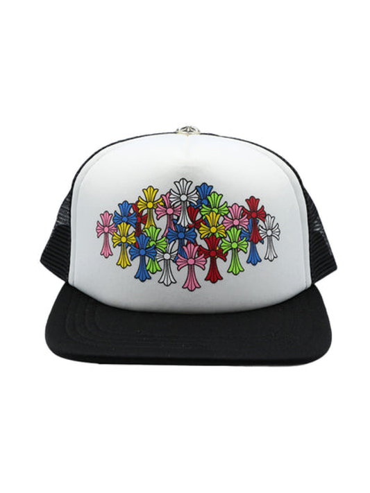 Chrome Hearts Cemetery Multicolor Cross Trucker Cap 'White'