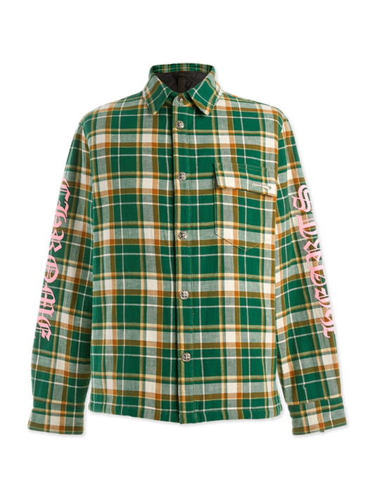Chrome Hearts CH Flannel Green Shirt Jacket