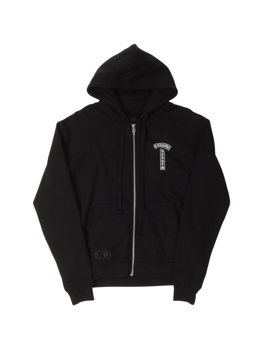 Chrome Hearts T Logo Zip Hoodie Black